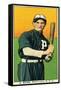Portland, OR, Portland Pacific Coast League, J. Ryan, Baseball Card-Lantern Press-Framed Stretched Canvas
