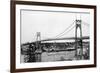 Portland, OR View of St. John Bridge over Columbia Photograph - Portland, OR-Lantern Press-Framed Art Print