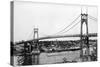 Portland, OR View of St. John Bridge over Columbia Photograph - Portland, OR-Lantern Press-Stretched Canvas