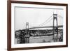 Portland, OR View of St. John Bridge over Columbia Photograph - Portland, OR-Lantern Press-Framed Premium Giclee Print