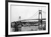 Portland, OR View of St. John Bridge over Columbia Photograph - Portland, OR-Lantern Press-Framed Premium Giclee Print