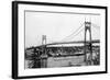 Portland, OR View of St. John Bridge over Columbia Photograph - Portland, OR-Lantern Press-Framed Art Print