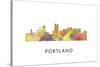 Portland Oregan Skyline-Marlene Watson-Stretched Canvas