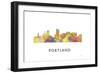 Portland Oregan Skyline-Marlene Watson-Framed Premium Giclee Print