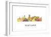 Portland Oregan Skyline-Marlene Watson-Framed Premium Giclee Print