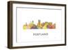 Portland Oregan Skyline-Marlene Watson-Framed Giclee Print