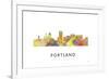 Portland Oregan Skyline-Marlene Watson-Framed Giclee Print