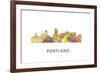 Portland Oregan Skyline-Marlene Watson-Framed Giclee Print