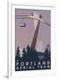 Portland, Oregon - Aerial Tram Scene-Lantern Press-Framed Art Print