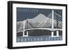 Portland, Oregon - Bridgetown-Lantern Press-Framed Art Print