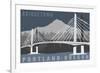 Portland, Oregon - Bridgetown-Lantern Press-Framed Premium Giclee Print