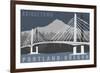 Portland, Oregon - Bridgetown-Lantern Press-Framed Premium Giclee Print