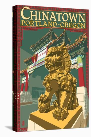 Portland, Oregon - Chinatown Gate, c.2009-Lantern Press-Stretched Canvas