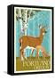 Portland, Oregon - Deer and Fawn-Lantern Press-Framed Stretched Canvas