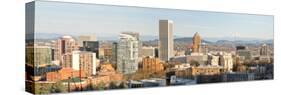 Portland Oregon Downtown Cityscape with Mount Hood-jpldesigns-Stretched Canvas