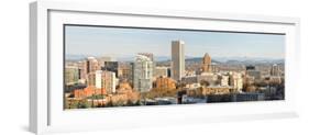 Portland Oregon Downtown Cityscape with Mount Hood-jpldesigns-Framed Photographic Print