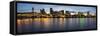 Portland Oregon Downtown Waterfront Skyline at Blue Hour-jpldesigns-Framed Stretched Canvas