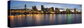 Portland Oregon Downtown Waterfront Skyline at Blue Hour-jpldesigns-Stretched Canvas