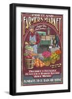 Portland, Oregon - Farmer's Market-Lantern Press-Framed Art Print