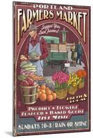 Portland, Oregon - Farmer's Market-Lantern Press-Mounted Art Print