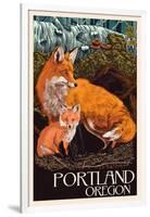 Portland, Oregon - Fox and Kit-Lantern Press-Framed Art Print