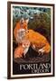 Portland, Oregon - Fox and Kit-Lantern Press-Framed Art Print