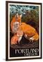 Portland, Oregon - Fox and Kit-Lantern Press-Framed Premium Giclee Print