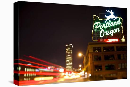 Portland, Oregon - Neon Sign-Lantern Press-Stretched Canvas