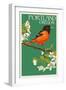 Portland, Oregon - Oriole-Lantern Press-Framed Art Print