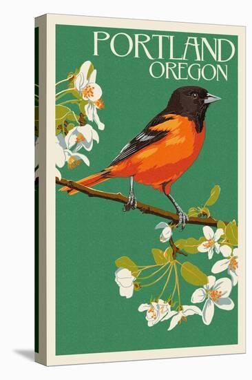 Portland, Oregon - Oriole-Lantern Press-Stretched Canvas
