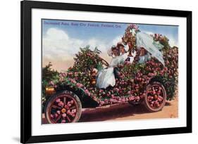 Portland, Oregon - Rose City Festival Decorated Auto with Ladies-Lantern Press-Framed Art Print