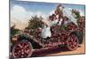 Portland, Oregon - Rose City Festival Decorated Auto with Ladies-Lantern Press-Mounted Art Print