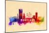 Portland, Oregon - Skyline Abstract-Lantern Press-Mounted Art Print