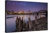 Portland, Oregon - Skyline and Sunrise-Lantern Press-Stretched Canvas