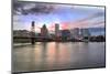 Portland Oregon Skyline at Sunset-jpldesigns-Mounted Photographic Print