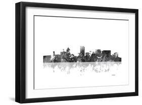 Portland Oregon Skyline BG 1-Marlene Watson-Framed Giclee Print