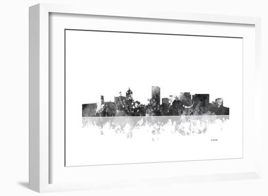 Portland Oregon Skyline BG 1-Marlene Watson-Framed Giclee Print