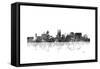 Portland Oregon Skyline BG 1-Marlene Watson-Framed Stretched Canvas