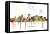 Portland Oregon Skyline MCLR 1-Marlene Watson-Framed Stretched Canvas