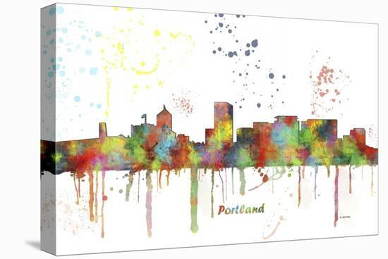 Portland Oregon Skyline MCLR 1-Marlene Watson-Stretched Canvas