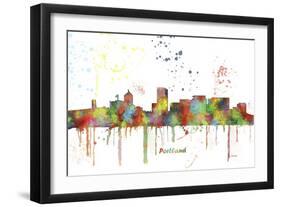 Portland Oregon Skyline MCLR 1-Marlene Watson-Framed Giclee Print