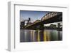 Portland Oregon Skyline under Hawthorne Bridge-jpldesigns-Framed Photographic Print