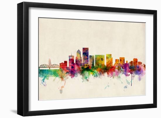 Portland Oregon Skyline-Michael Tompsett-Framed Art Print