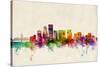 Portland Oregon Skyline-Michael Tompsett-Stretched Canvas