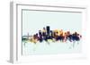 Portland Oregon Skyline-Michael Tompsett-Framed Art Print