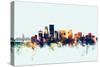 Portland Oregon Skyline-Michael Tompsett-Stretched Canvas