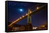 Portland, Oregon - St. Johns Bridge and Moon-Lantern Press-Framed Stretched Canvas