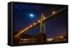 Portland, Oregon - St. Johns Bridge and Moon-Lantern Press-Framed Stretched Canvas