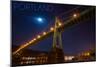 Portland, Oregon - St. Johns Bridge and Moon-Lantern Press-Mounted Art Print