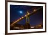 Portland, Oregon - St. Johns Bridge and Moon-Lantern Press-Framed Art Print